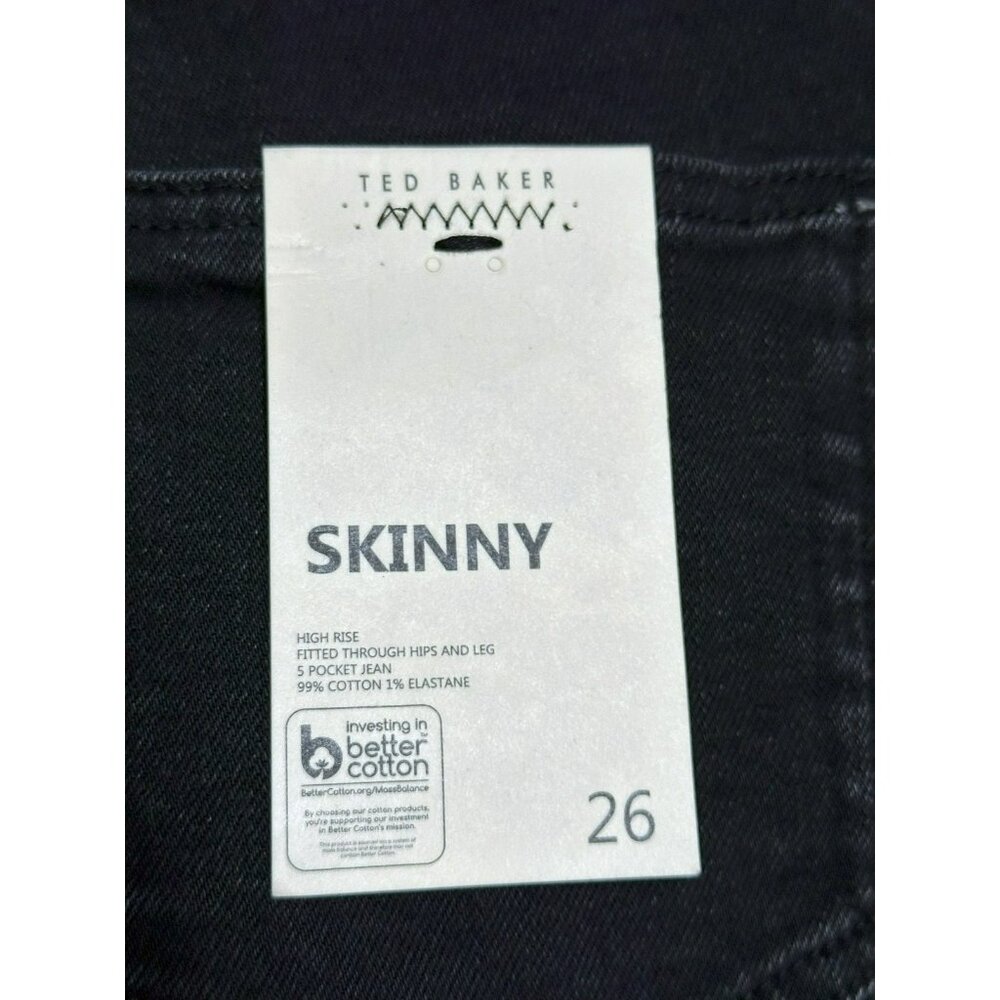 NWT Ted Baker London Skinny Washed Black Jean Size 26